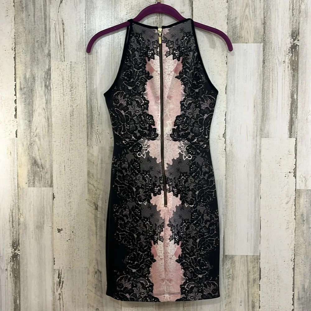 B Darlin  Womens Juniors' Printed High-Neck Bodycon Dress size 1 / 2 - Picture 7 of 13